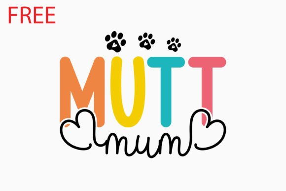 Free Mutt Mum Retro Dog Svg