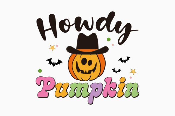 Howdy Pumpkin Halloween Retro