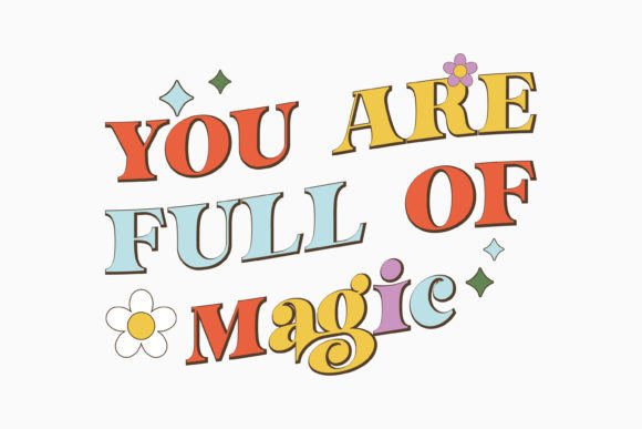 Positive Quote Retro Flower SVG Design