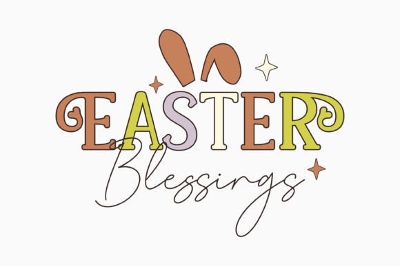 Retro Easter Blessings SVG Design Easter