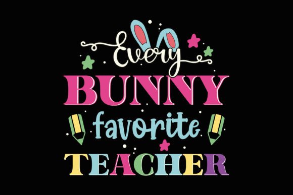 Retro Easter Teacher SVG Design Bunny