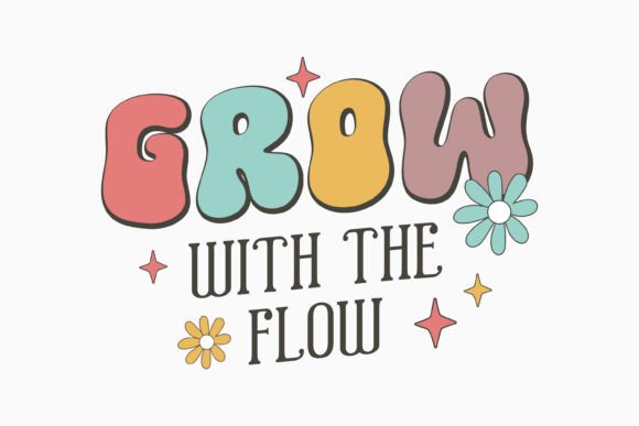 Retro Kindness Positive Quotes SVG Grow