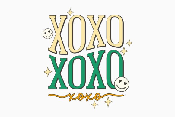 Retro Valentine’s Day SVG Design XOXO